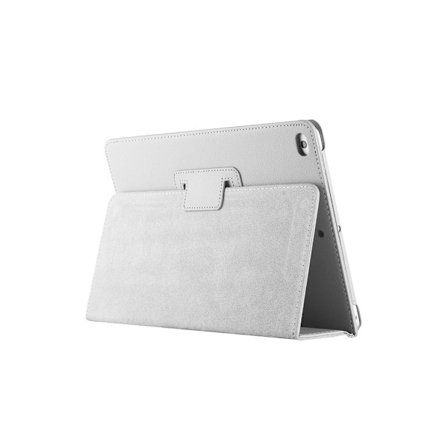 Stilrent fodral för vit litchi-textur, tvåfaldigt stativ, läder iPad 2/3/4
