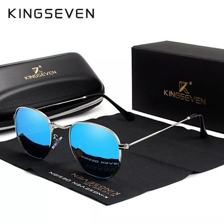 KINGSEVEN 2022 Klassiska Reflekterande Solglasögon Män Hexagon Retro Solglasögon Rostfritt Stål Glasögon Oculos Gafas De Sol Shades