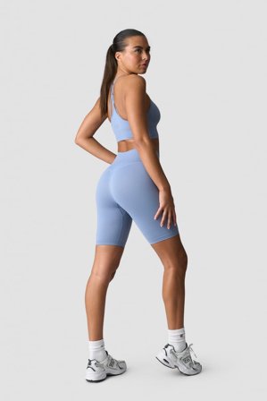 ICANIWILL - Define Seamless V-shape Biker Shorts Metal Blue - Dame - ICIW