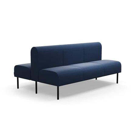 Modulsofa VARIETY, 3-personers, dobbelt, stof Pod CS, marineblå