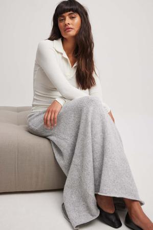 NA-KD Haut transparent avec col - Tops manches longues - OffBlanc - Medium