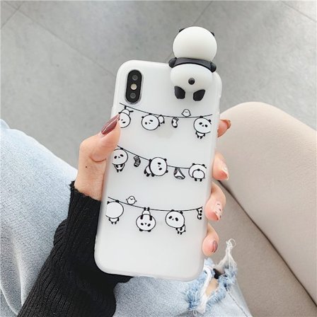 3D Tegnefilm Panda Telefon Cover til iPhone 11pro max Cover Blød Bagside C