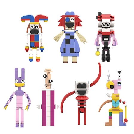 7 Pakke The Amazing Digital Circus Jax Pomni Minifigurer Samlet Mini Byggekloss Samleobjekt Modellfigurer Leker Barn Gaver