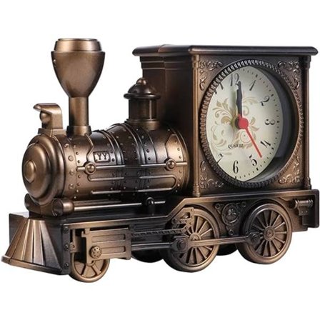 Antikk Bronse Tog Stil Student Vekkerklok Vintage Alarm