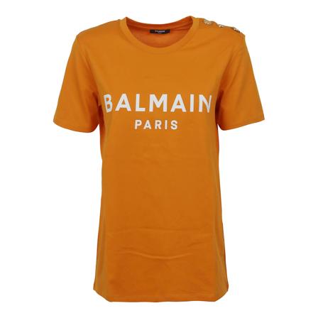 Balmain, T-Shirts Geel, Dames, Maat:S