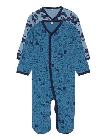 Nightsuit W/F -Buttons 2-Pack Pyjamas Sie Jumpsuit Blå Pippi