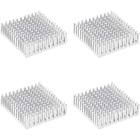 Elektronisk kylare för stegmotor, 3D-skrivare 40x40x11mm silver 4-pack