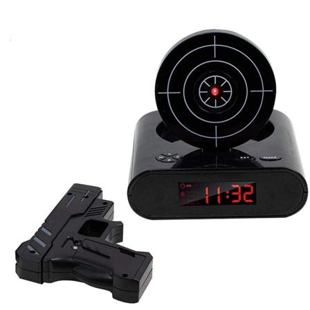 Måltavla väckarklocka, kreativ pistolskjutningslarm personlig 12 timmars digital display svart