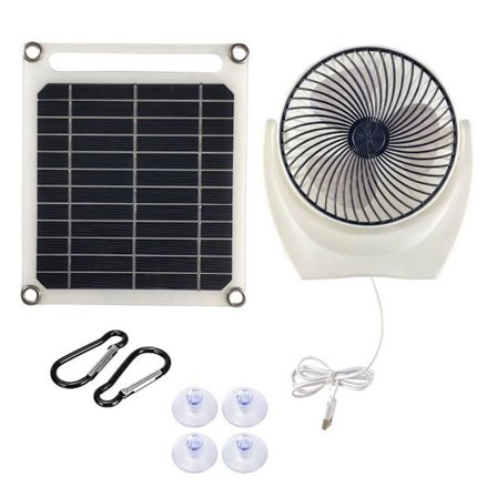 6W Solardriven Fläkt Luftutsug Mini Ventilator Solpaneldriven Fläkt För Hund Kycklinghus Växthus Hem