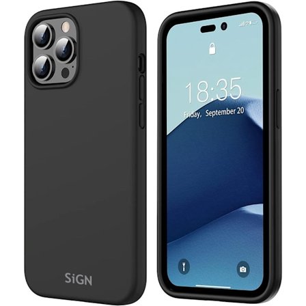 SiGN Liquid Silicone skal till iPhone 14 Pro - Svart
