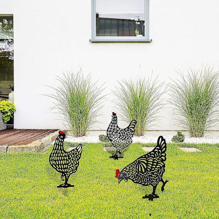 3 kpl Kana Piha Taide Puutarhakoriste Kana Piha Sisustus Puutarha Akryylipatsas Sisustus Ontto Eläimen Muoto Sisustus Puutarhapatsas Veistos H:lle