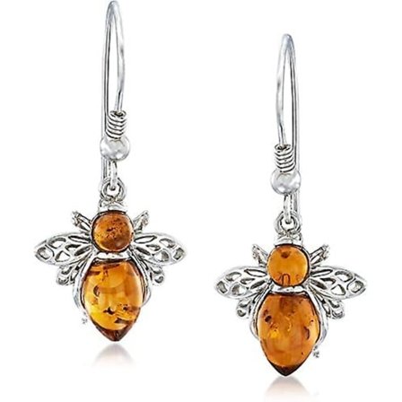 Silver Amber Humla Örhängen i Sterling Silver
