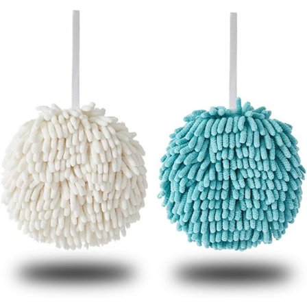 Handdukar för set med 2 vita och bl