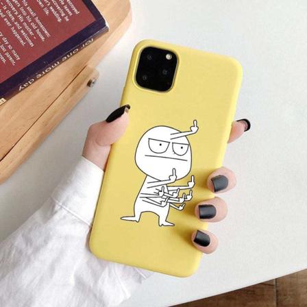 iPhone 13, Pro og Max fun dekker mange hender med f-deg Yellow one size