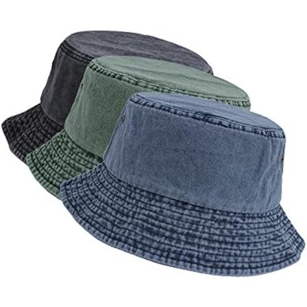 Paket Tvättade Bomulls Bucket Hats Hopfällbar Sommarhatt Rese Strand Solhatt Enfärgade För Män Kvinnor