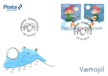 Færøerne - Julefrimærker 2025: Nissernes jul - Førstedagskuvert