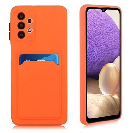 Card Holder Suojakuori For Samsung Galaxy A72 5G - Oranssi