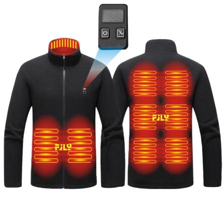 Menn og Kvinner Fleece Oppvarmet Jakke, 9 Varmesoner Oppvarmet Jakke 2XL