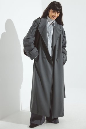 NA-KD Langer Trenchcoat - Trenchcoats - Grau - EU 44