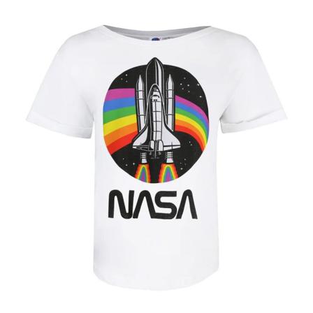Nasa Regnbåge Bomull T-shirt Dam/dam L Vit