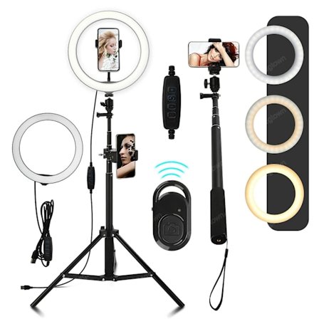 LED-ringlampa med stativ
