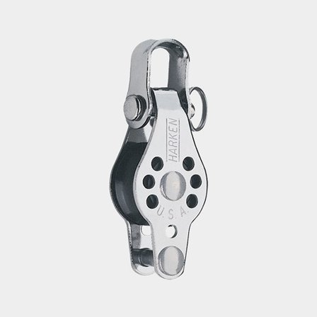 Harken 22mm shackle block - becket, kompakt microblock i rostfritt stål med låg friktion för jollar och segelbrädor