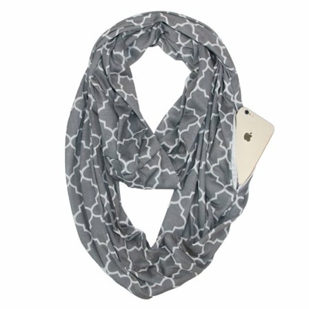 Hot Zipper Pocket Scarf Leopard Pocket Scarf Infinity Scarf