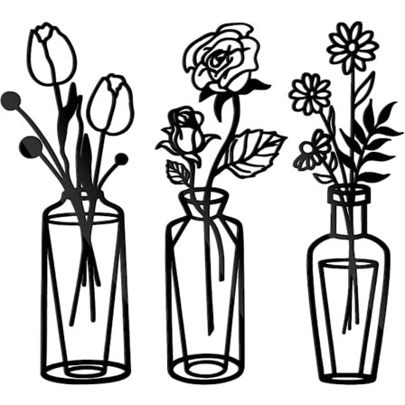 Taidemetalli seinävaasi Rautainen seinäkoriste Taide