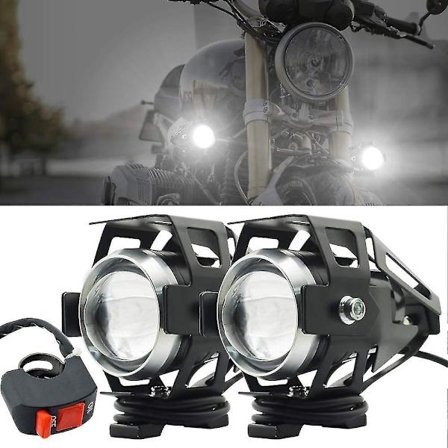 Motorcykel Hovedlygte Ekstra Lys - U5 Led Spotlight Til Motorcykel, Quad, Scooter (125w, 3000lm)
