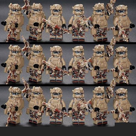 18 stykker camouflage bevæbnede specialstyrker soldater drenge samle minifigur legetøj db