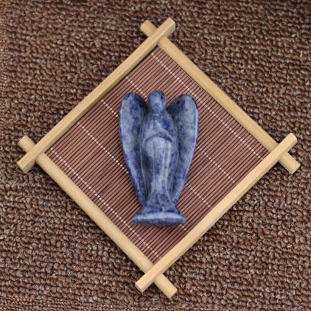 Skyddsängel snidad kristallfigur Pocket Stone Healing Craft Staty Present