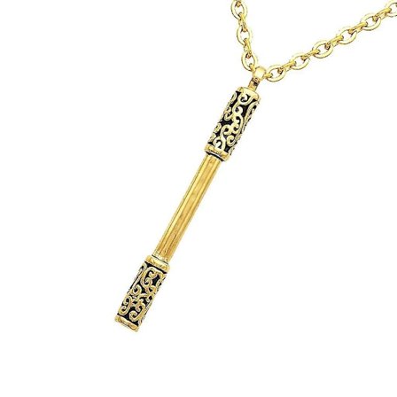 2x mäns rostfritt stål resa till E West Monkey King Bar hänge halsband smycken