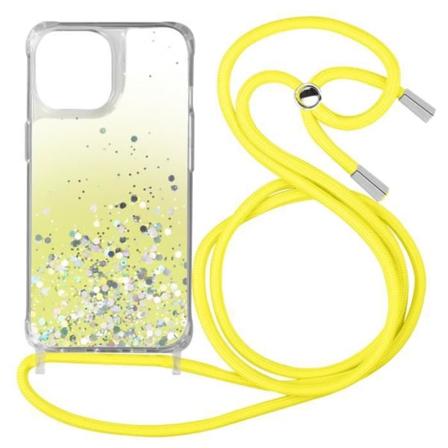 Glitter iPhone 13 Pro Max etui Aftagelig ledning Stødsikre hjørner Gradient Gul