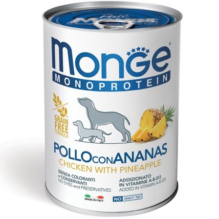 Monge Monoprotein Pollo Con Ananas Cibo Umido Per Cani Adulti