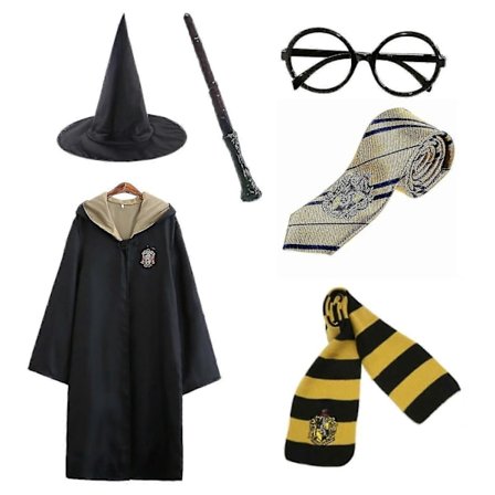 Harry Potter 6-delars magisk trollkarl rollspelsdräkt mantel kostym - Perfekt
