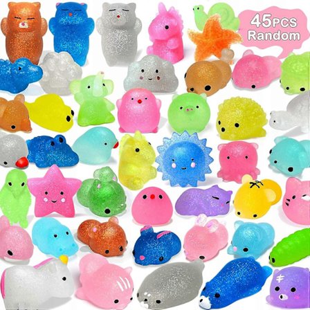 Glittrig Squishy Mochi Stress Relief Leksak 45st