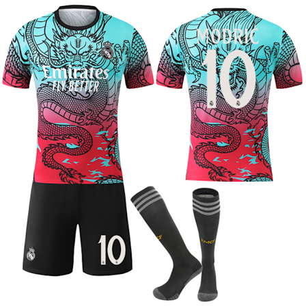 25-26 Real Madrid Drakmönster Gradvis Färg Specialutgåva Fotbollströja No.10 Modric