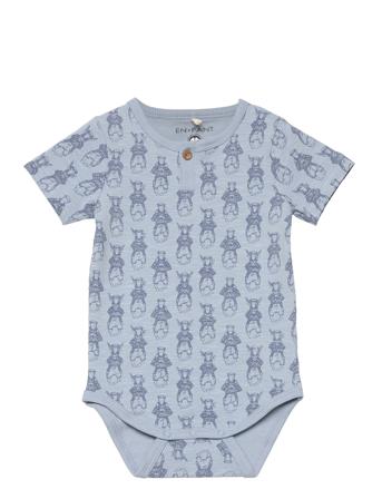 Body Ss Aop Bodies Short-sleeved Blå En Fant