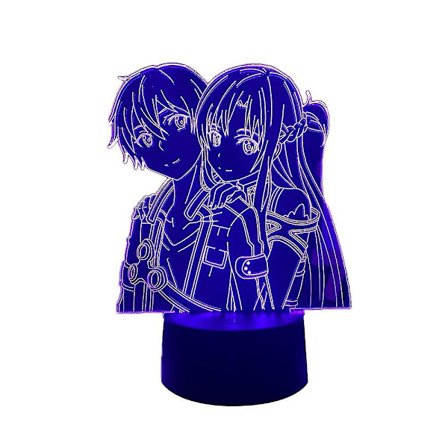 Anime Art Online Kirito Figure 3d Lamp