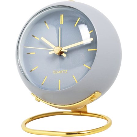 Lille bordsklokke, europæisk stil kreativ lydløs ikke-tikkende T