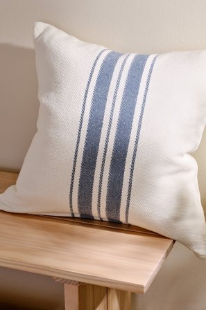 Jotex - Putetrekk 50x50 Cm Blå/naturvit - KLAUS - Kjøp Pynteputer & trekk hos Jotex