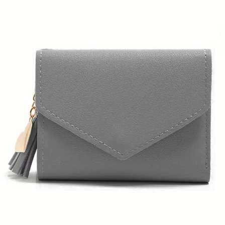 Pieni Harmaa Lompakko Naisille Nahka Ketju Tupsu Kulta (kopio)