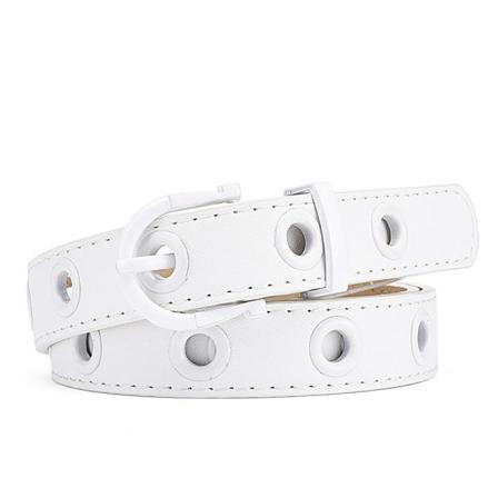 Perforerat Bälte Dam Herr Midjeband VIT WHITE