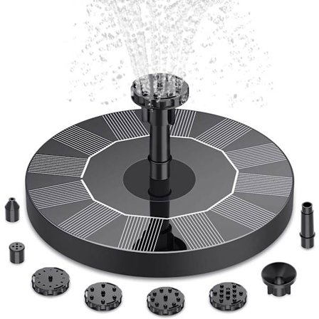 Solcellsfontän 2022 Uppgradering, Solcellsdammpump med 6 Effekter Solcellsvattenpump Solcells flytande fontänpump för trädgårdsdamm eller fontän