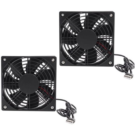 2 Ultra Tysta USB Datorfläktar, 5V 18dBA Lågt Ljudnivå Kylfläkt för PC, Router, Modem, TV-box