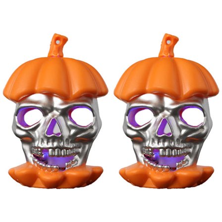 2 STK Halloween Plast Pumpkin Moon Skull Light Light Up