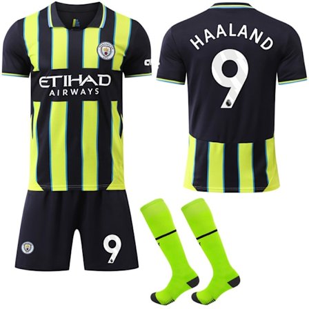 2024-2025 Manchester City Bortedrakt Fotballdrakt for Barn og Voksne Nr. 9 Haaland