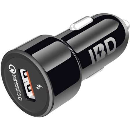 IBD 321 Billaddare, 18W QC3.0 USB Snabb Billaddare Adapter för iPhone 11/7 plus/6S, Galaxy S10/S9/S8, Note 9, Etc.