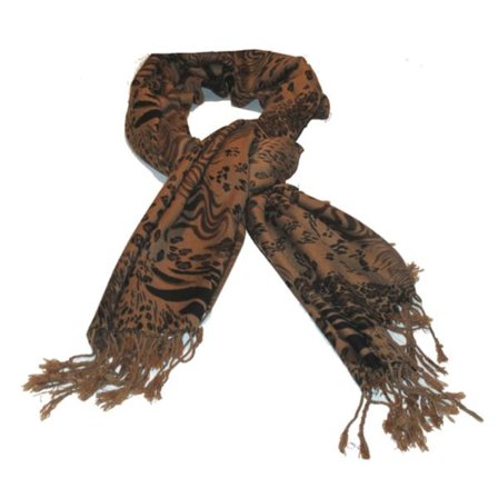 Brunt skjerf med mønster