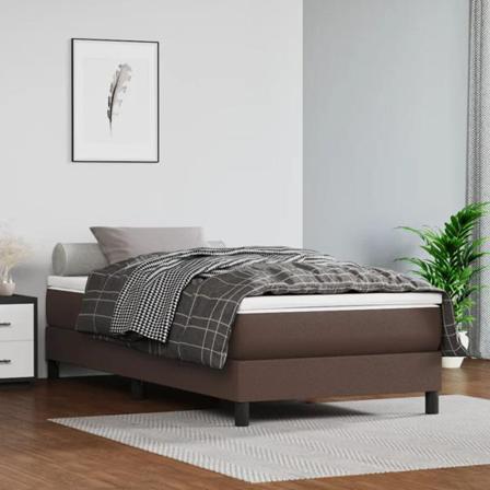 Vidaxl Pocketresårmadrass Brun 90x190x20 Cm Konstläder Brun